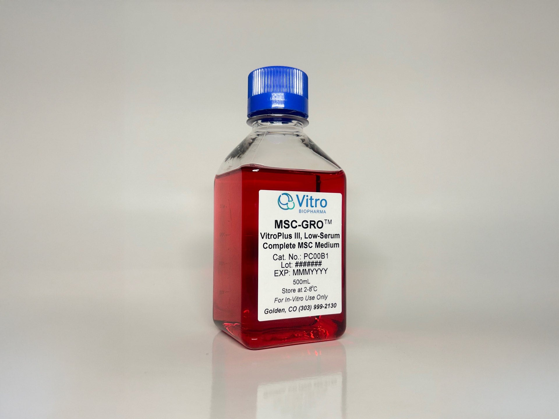 MSC-GRO™ VitroPlus III, Low-Serum Complete Mesenchymal Stem Cell (MSC) Medium: 500mL